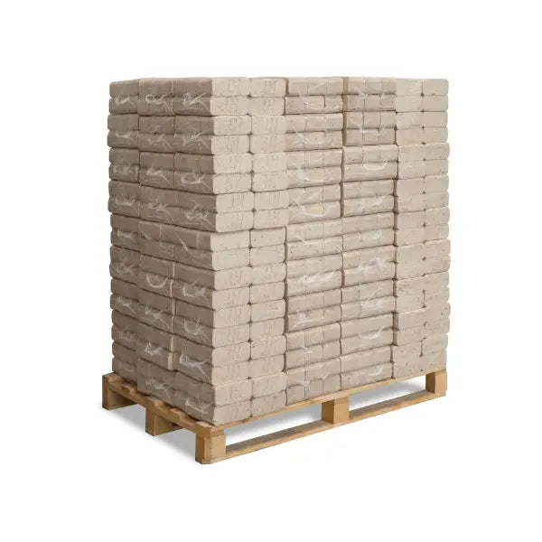 Heizfuxx RUF Classic White Holzbriketts 960 kg Palette 96x10 kg Weißholz RUF-Form Heizwert ≥4,8 kWh/kg