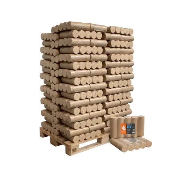 Designsanstitre_11_9eb482e8-ae36-4e27-b626-5f863375890c-1-1.jpg Heizfuxx Nestro XL Blau Holzbriketts Hartholz – 960 kg Palette (96×10 kg), Heizwert ≥4,8 kWh/kg, Rundbriketts – Bild 1