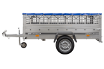 Pkw Transport Anhänger 230×125 Garden Trailer 230 KIPP mit Laubgitteraufsatz, blauer Flachplane und Stützrad-Neu – Bild 5