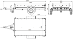 Pkw Transport Anhänger 230×125 Garden Trailer 230 KIPP mit Laubgitteraufsatz, blauer Flachplane und Stützrad-Neu – Bild 2