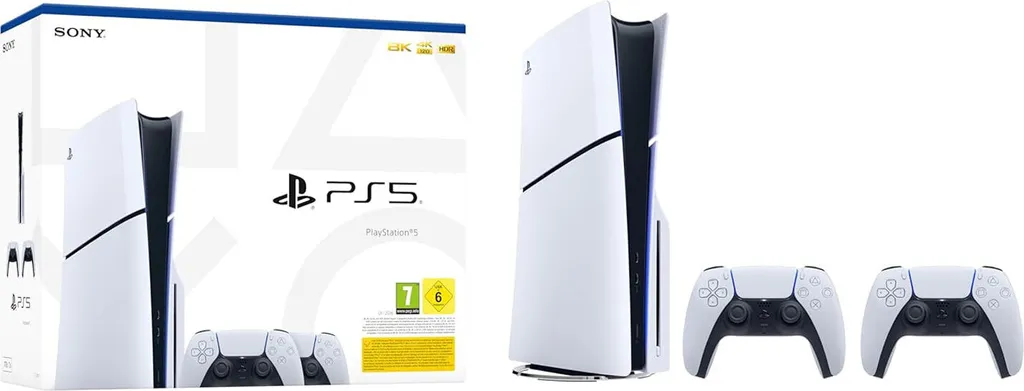 angebot1 Sony PlayStation 5 PS5 Slim Disc Edition 1TB Konsole inkl. 2 DualSense Wireless Controller | 4K | 8K | 120 Hz | Blu-ray – Bild 1